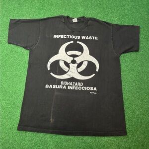 Vintage Fashion Victim 90s Infectious Waste Biohazard Spanish RARE XL T Shirt